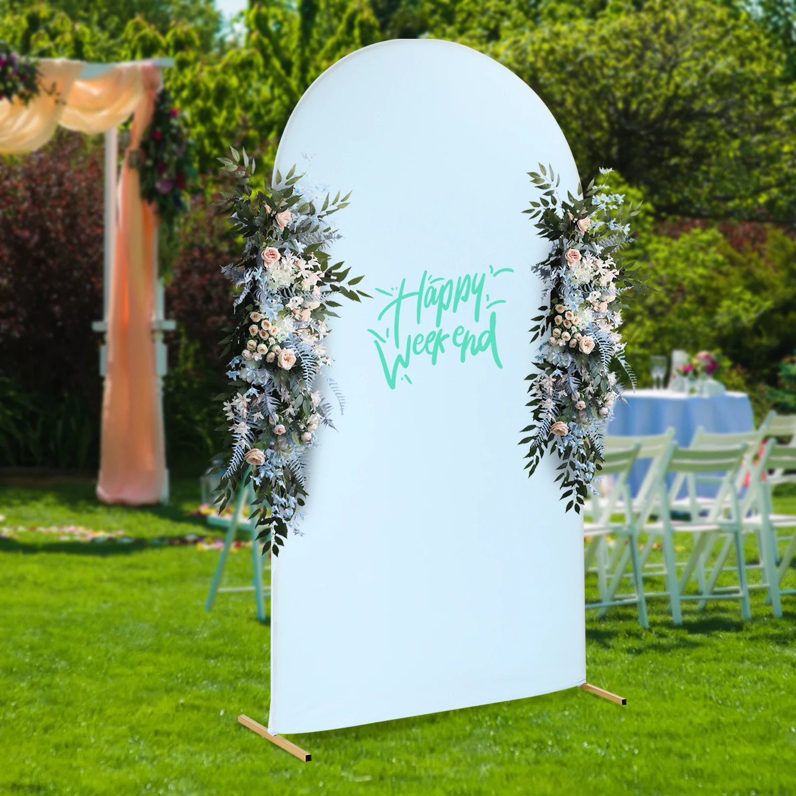 

Wedding Arch Stand with Cloth Cover, W1.2m x H2.2m Balloon Flower Backdrop Frame for Party Ceremony Bridal Indoor Outdoor Decor
