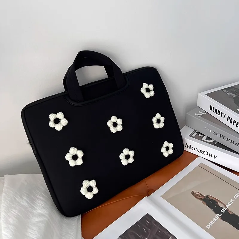 Cute Flower Tablet Bag For Ipad Air6 Pro11 10.9 10.5 12.9 13 Macbook Dell Huawei 13.3 13.6 14 15 15.6 16 Inch Laptop Handbag