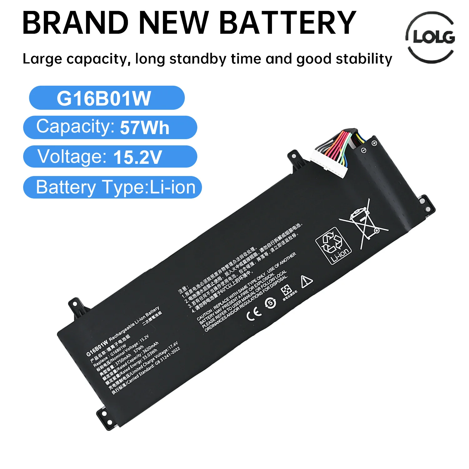 New G16B01W Laptop Battery  For Xiaomi Redmi G Gaming 16 Series 4ICP4 63 92 X​MG2003-AB RMG2104-AJ X​MG2003-AL 15.2V 3620mAh