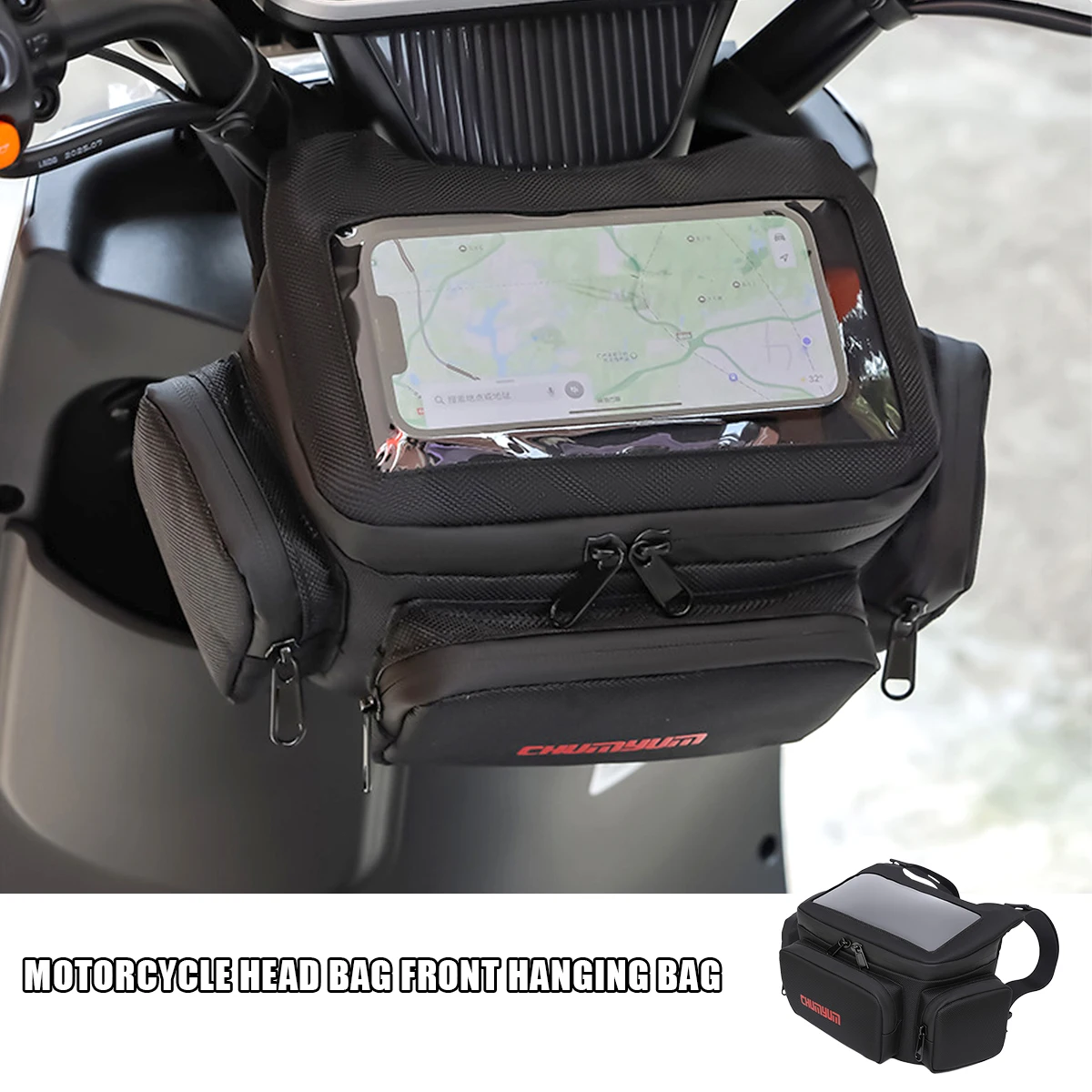 

Передняя водонепроницаемая поясная сумка для хранения с сенсорным экраном для Vespa 150 TMAX 530 560 GTS250 XMAX300 C600 SPORT C650GT C400X