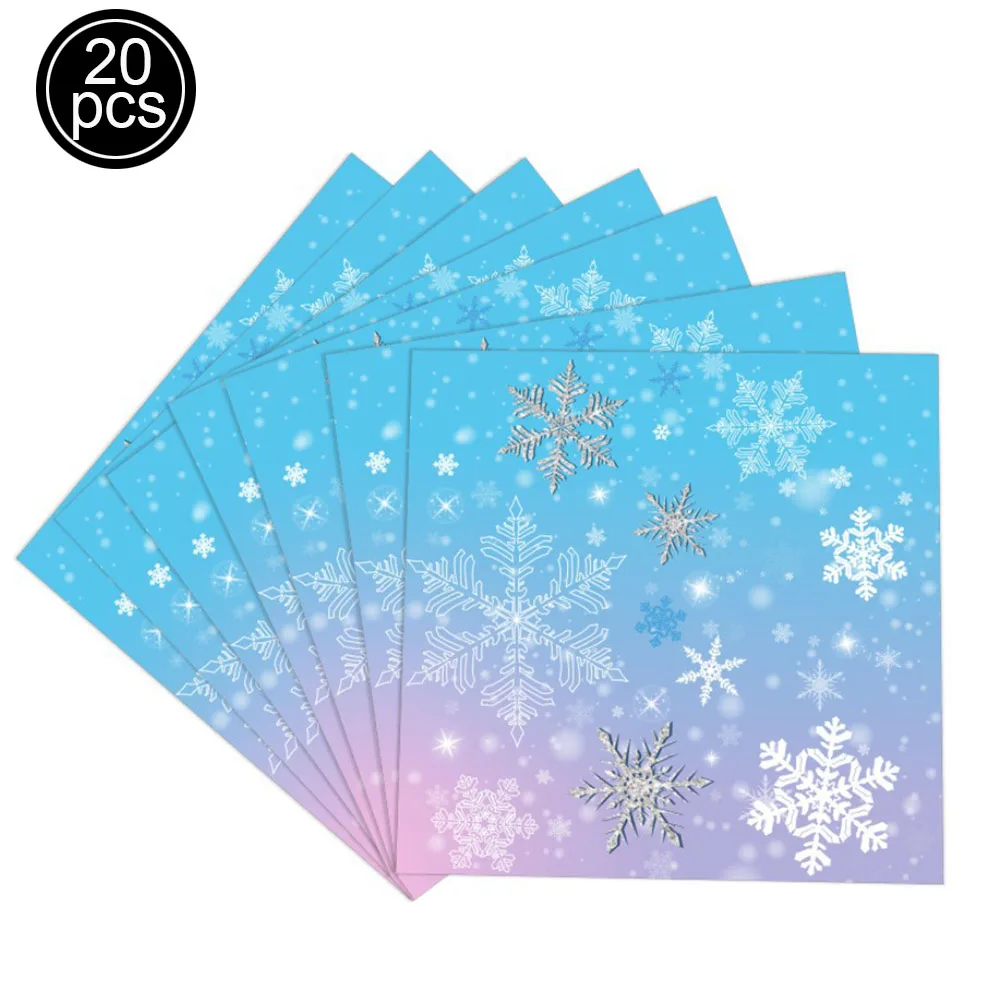 Christmas Frozen Birthday Party Disposable Tableware Plates Napkins Cups Winter Snowflake Frozen Christmas Party Decorations