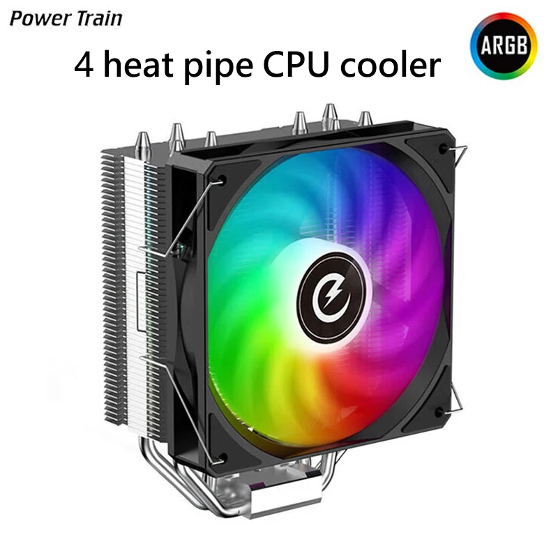 Power train Z-400K CPU Cooler 4 Heat Pipes 120mm 4 Pin PWM 3PIN ARGB Cooling Fan for Intel LGA 1700 1200 1150 1151 1155 AMD AM4