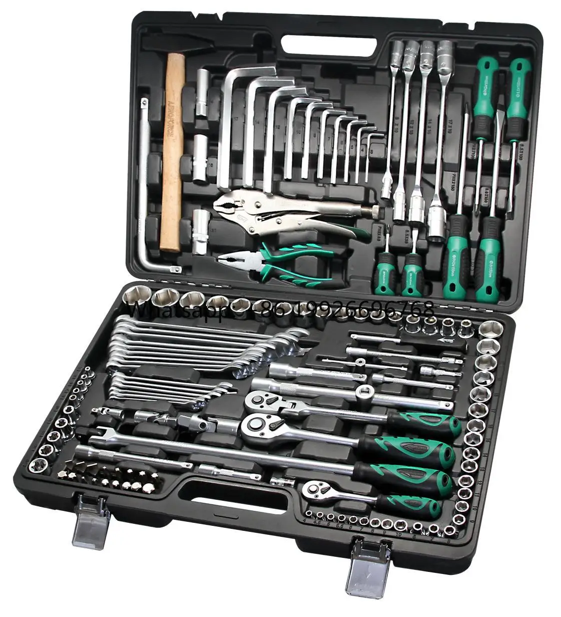 

Набор профессиональных торцевых ключей AE-S133, 133 предмета (1/4, 3/8 и 1/2 дюйма), для дома и мастерской, с ящиком для инструментов