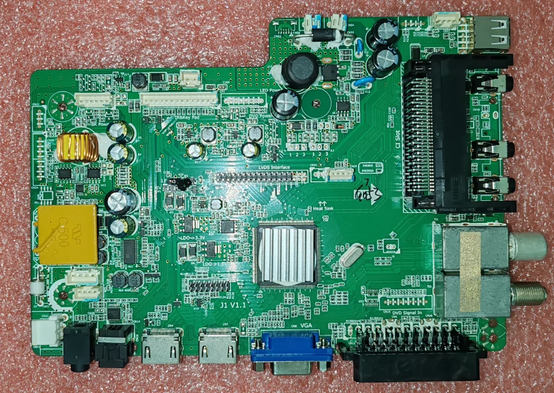تم اختبار اللوحة الأم للتلفزيون J1 V1.1 LED بشكل جيد J1 V1.1-A لاختبار 36-41 فولت 600 مللي أمبير، صورة مادية،