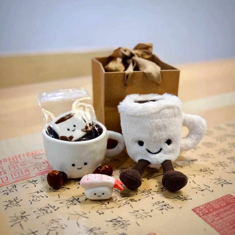 

Espresso Cup Plush Toy Soothing Stuffed Animal Doll Cute Coffee Themed Gift For Adults Office Desk Decor