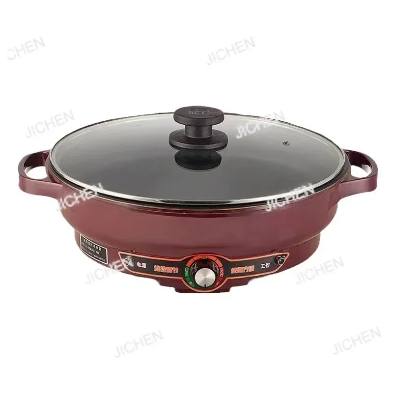 Электрическая сковорода для торта ZQT без покрытия из нержавеющей стали, электрическая жаровня, коммерческий электрический вок, меньше дыма