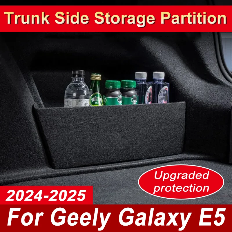 

Auto Interior For Geely Galaxy E5 2024 2025 Car Trunk Storage Partition Multifunction Storage Box Thicken Trunk Side Partition