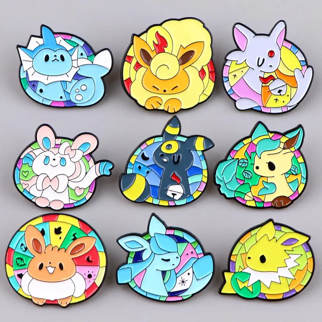 Kawaii Anime Enamelled Brooches Cartoon Character Pins Clothing Backpack Lapel Badge Fashion Jewelry Accessories For Kids Gifts