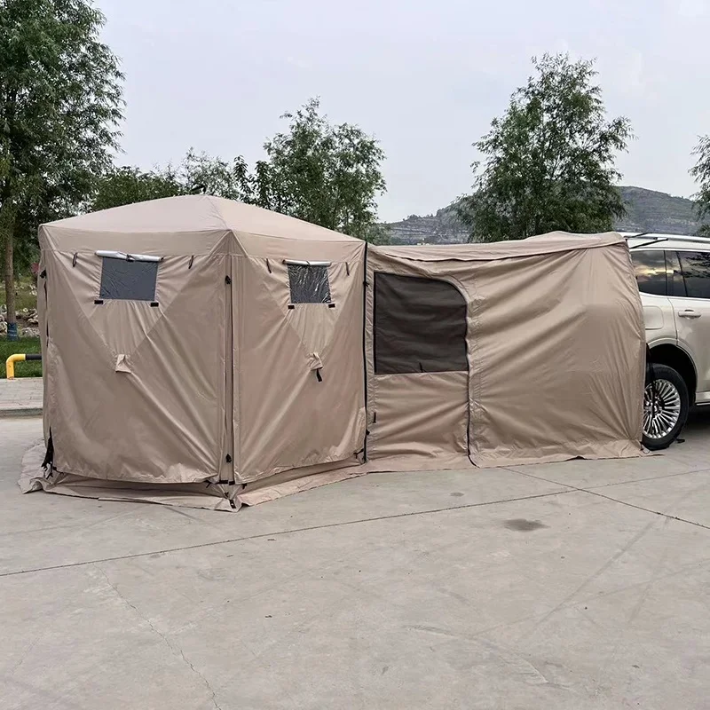 خيمة خلفية للسيارة سداسية للسفر ذاتية القيادة نوع توسيع السيارة 6-10 أشخاص
