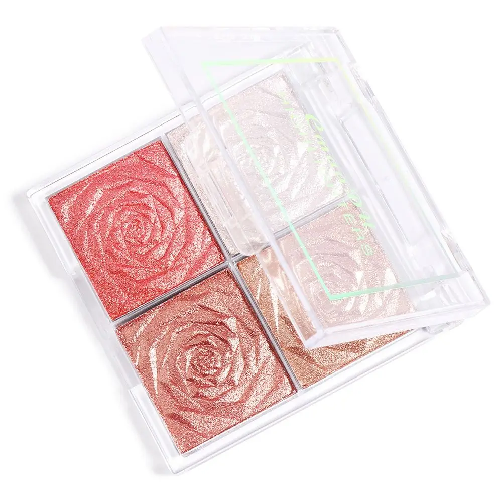 Paleta de cosméticos 3D para mujer, bronceador facial, colorete, resaltador de brillo, polvo de resaltado de diamante, herramienta de maquillaje