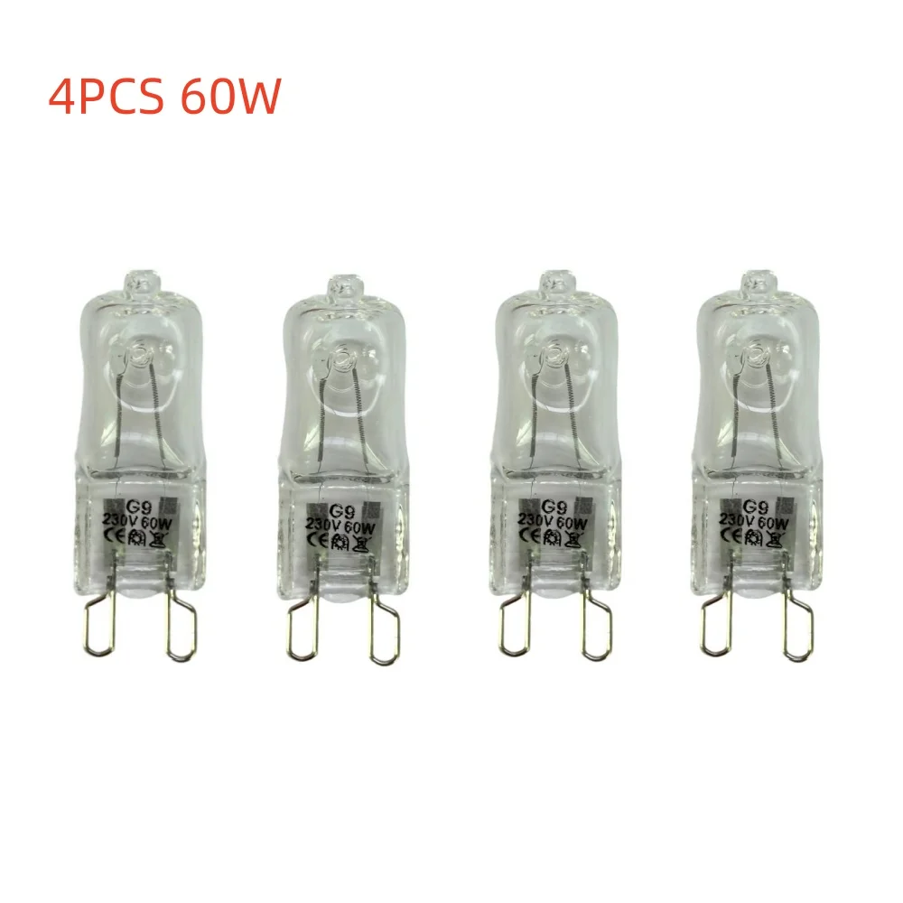 4PCS 230V 60W G9 Oven Light High Tempe Resistant Durable Bulb Lamp for Ovens Fans Etc.