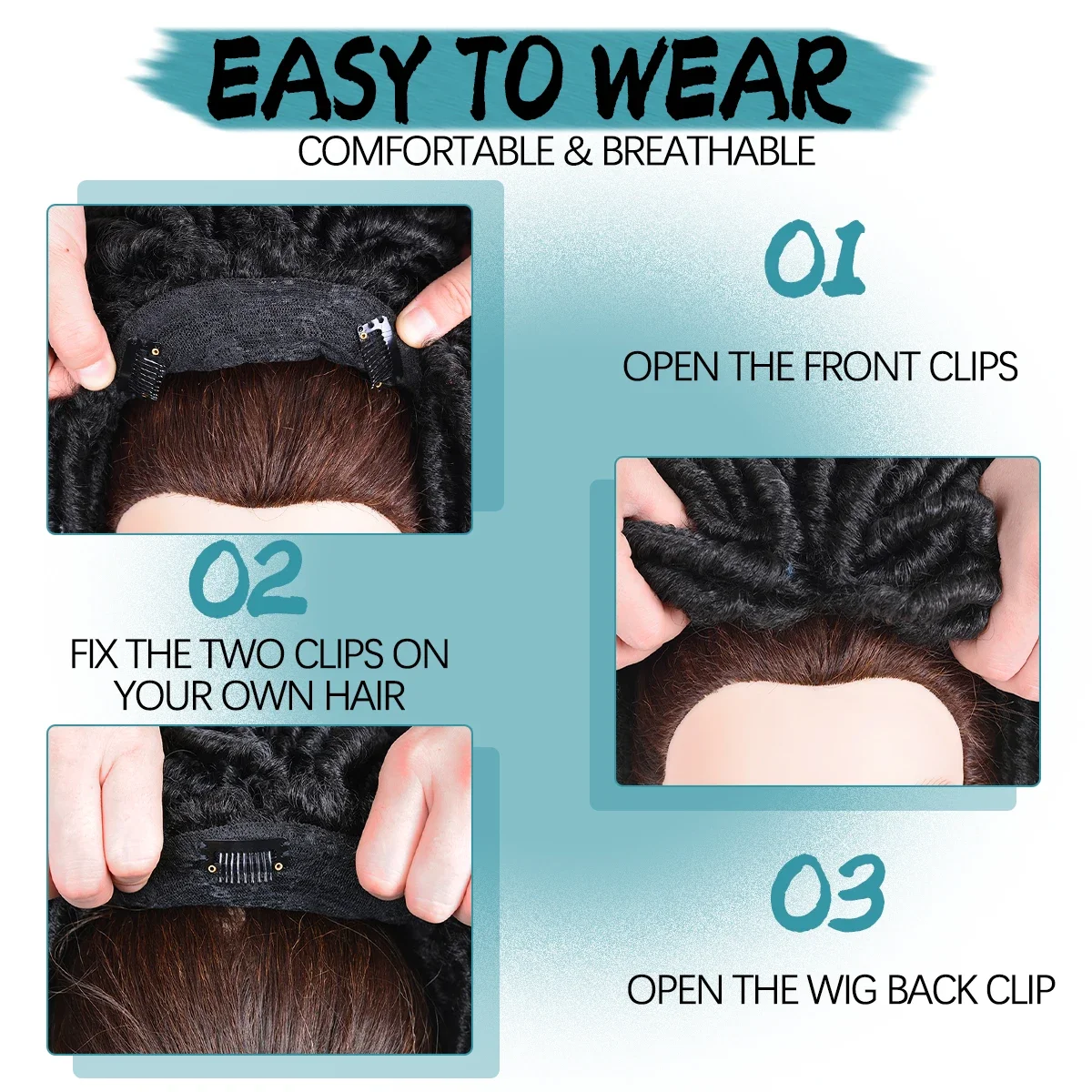 6 بوصة الاصطناعية قصيرة Dreadlock نصف الباروكات الأفرو مجعد الشعر غريب مجعد الباروكات الكروشيه الضفائر فو Locs كليب شعر مستعار للرجال والنساء