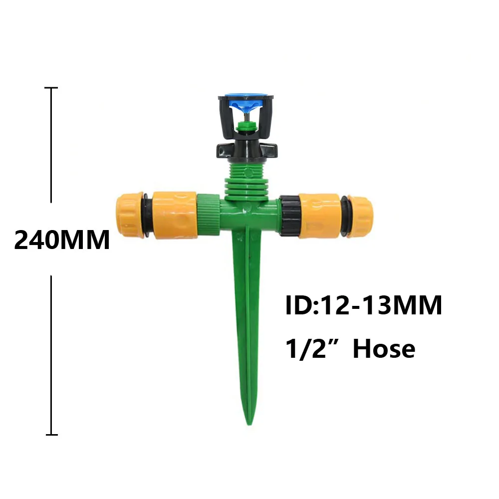 Irrigazione da giardino irrigatore rotante 1/2 "ugello di dispersione del filo maschio irrigazione rotante automatica a 360 gradi per l'irrigazione del prato