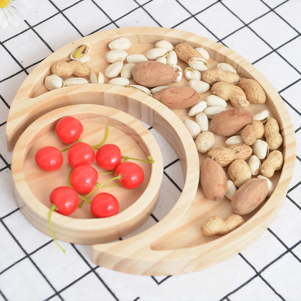 

Elegant Wooden Fruit Plate Moon Inspired Shape Perfect for Party Candy Dessert Display Home Decoration Wood Serving Tray