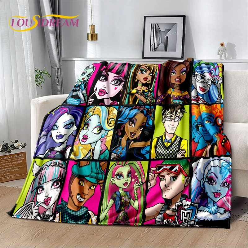 Cartoon Monster High Draculaura Vampire Soft Flannel Blanket for Beds Bedroom Sofa Picnic,Throw Blanket for Outdoor Leisure Gift