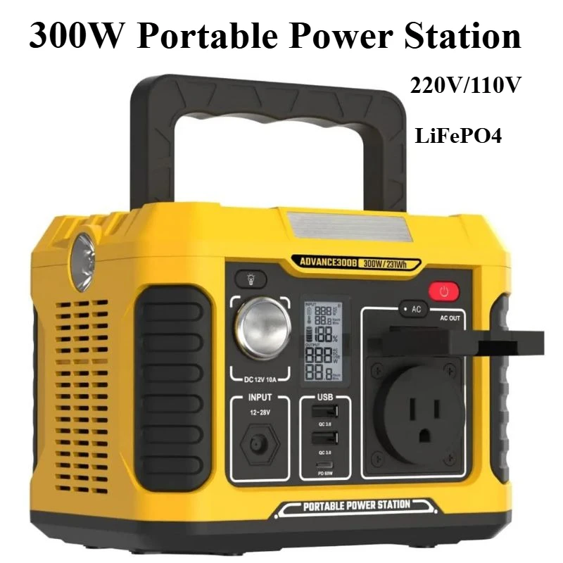 

650W Portable Power Station Outdoor 635Wh Solar Generator LiFePO4 battery 220V/110V Outdoor Emergency Mobile Power Bank Camping