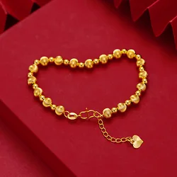 New Fashion Cat's Eye Golden Bead 18K Pendant Bracelet Woman Simple Vintage Bracelet Luxury Original Jewelry Accessories