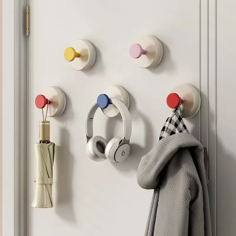 

4pc/set Suction Cup Hook Non-perforated Coat Hook Wall Hanging Toilet Strong Load-bearing Sticky Hook No Trace