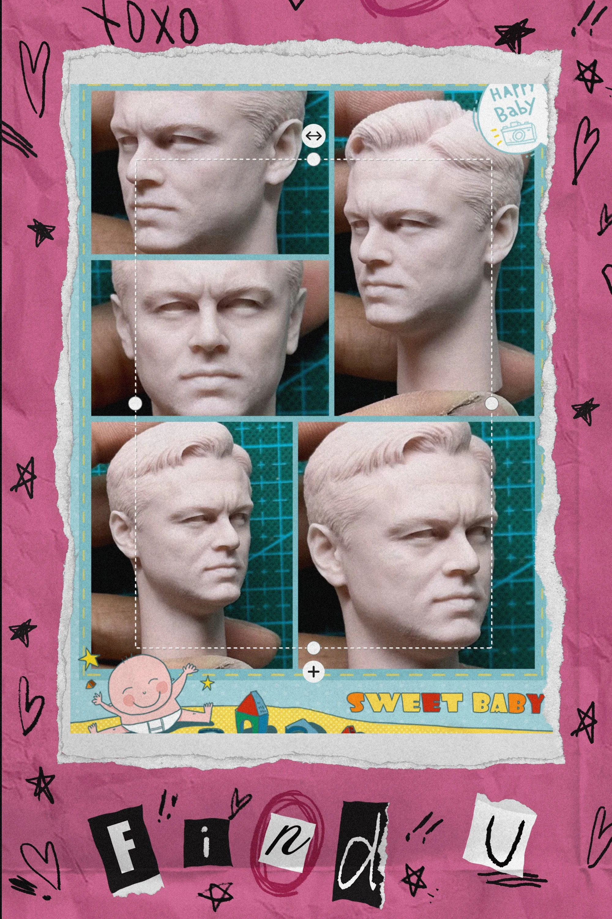In Stock 1/6 Classic Suspense Movies Male Actor Leonardo  Unpainted Head Carving Model Fit 12inchs Action Figure Body