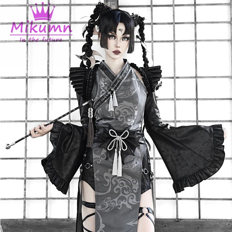 

Gothic Dark Irregular Pleated Ruffles Flare Sleeve Short Cardigan Shirt Top Women Cosplay Partywear