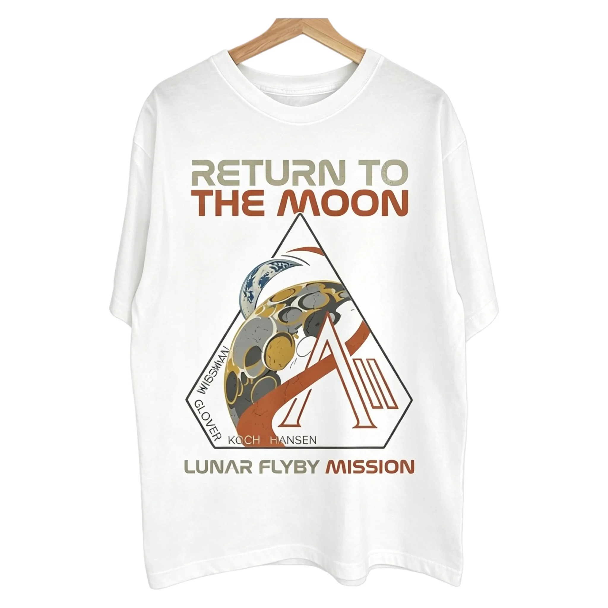 Retro Lunar Unisex Artemis II Return To The Moon T-Shirt Cotton Crew Neck Short Sleeve Harajuku Space Program Casual Graphic Top
