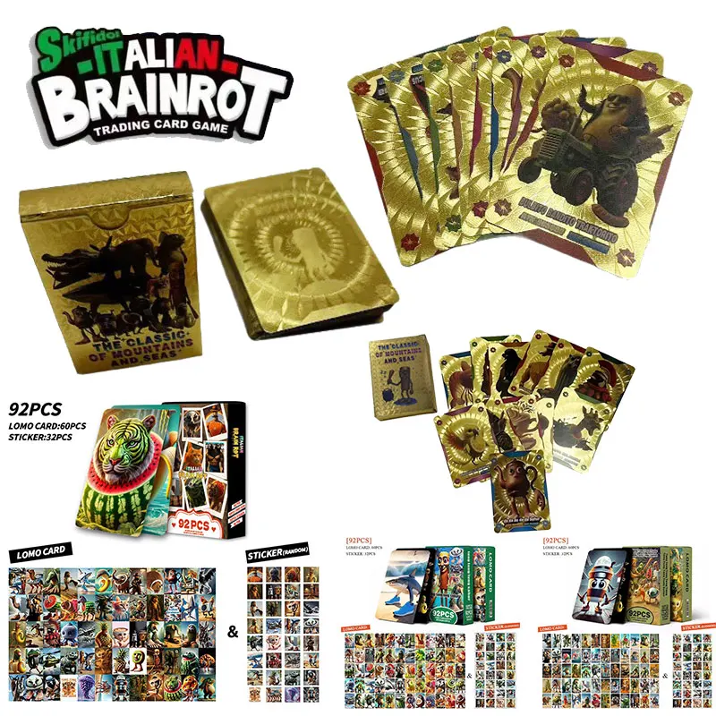Nouvelle carte Brainrot aléatoire italien Brainrot Collection carte Laser Tung Tung Tung Sahur Tralalero Tralala cartes jeu de société jouet cadeau