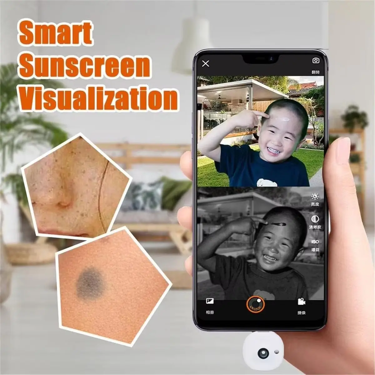 A14M Mini UV Camera for Type-C Phone Visible Sunscreen Protection Portable UV Camera for Sunscreen Test