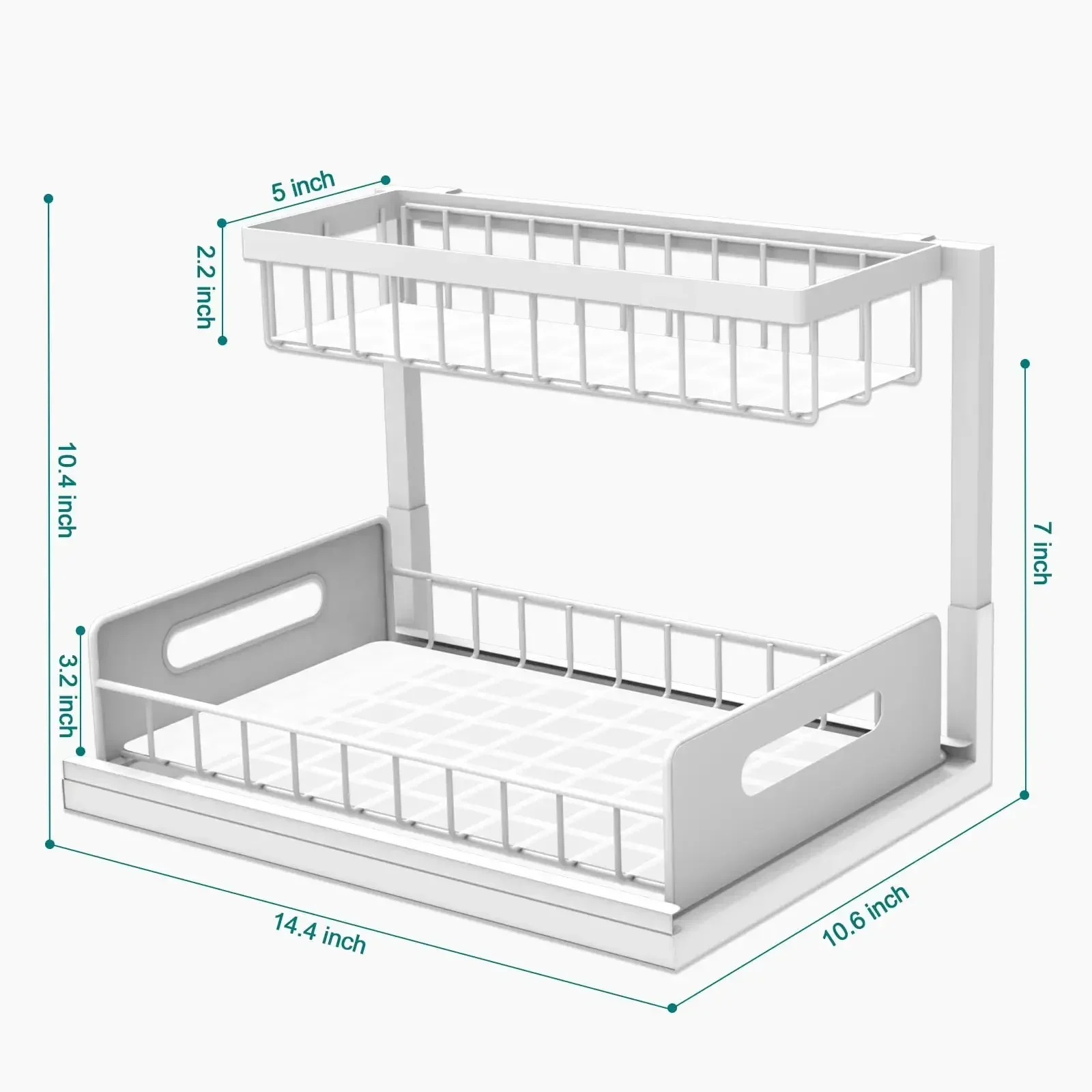 

pull-out drawer basket, organizing rack, detachable For Kitchen cabinet storage rack, sink storage rack