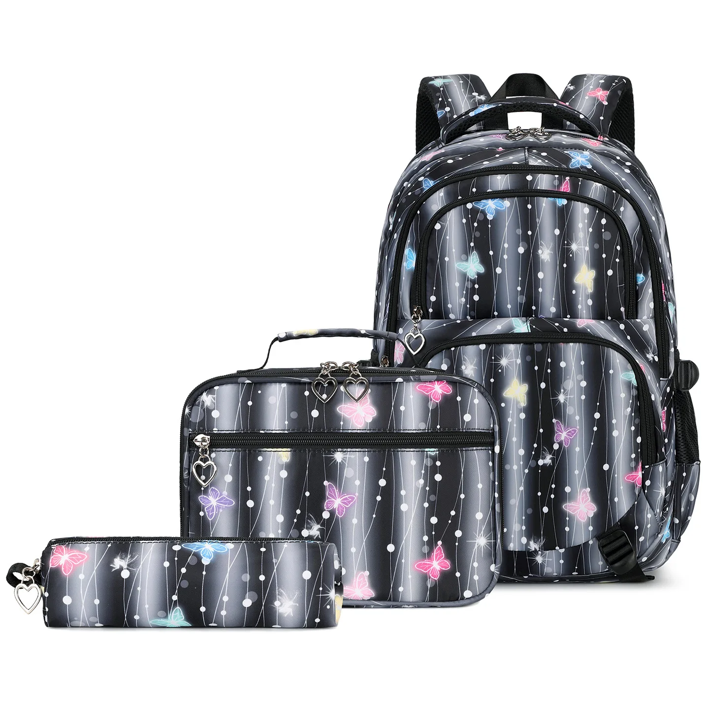 Girls Backpacks 3 Pieces Sets School Bags Large Size Bag For Teenagers Children Knapsack Big Boy Backpack Middle School Students