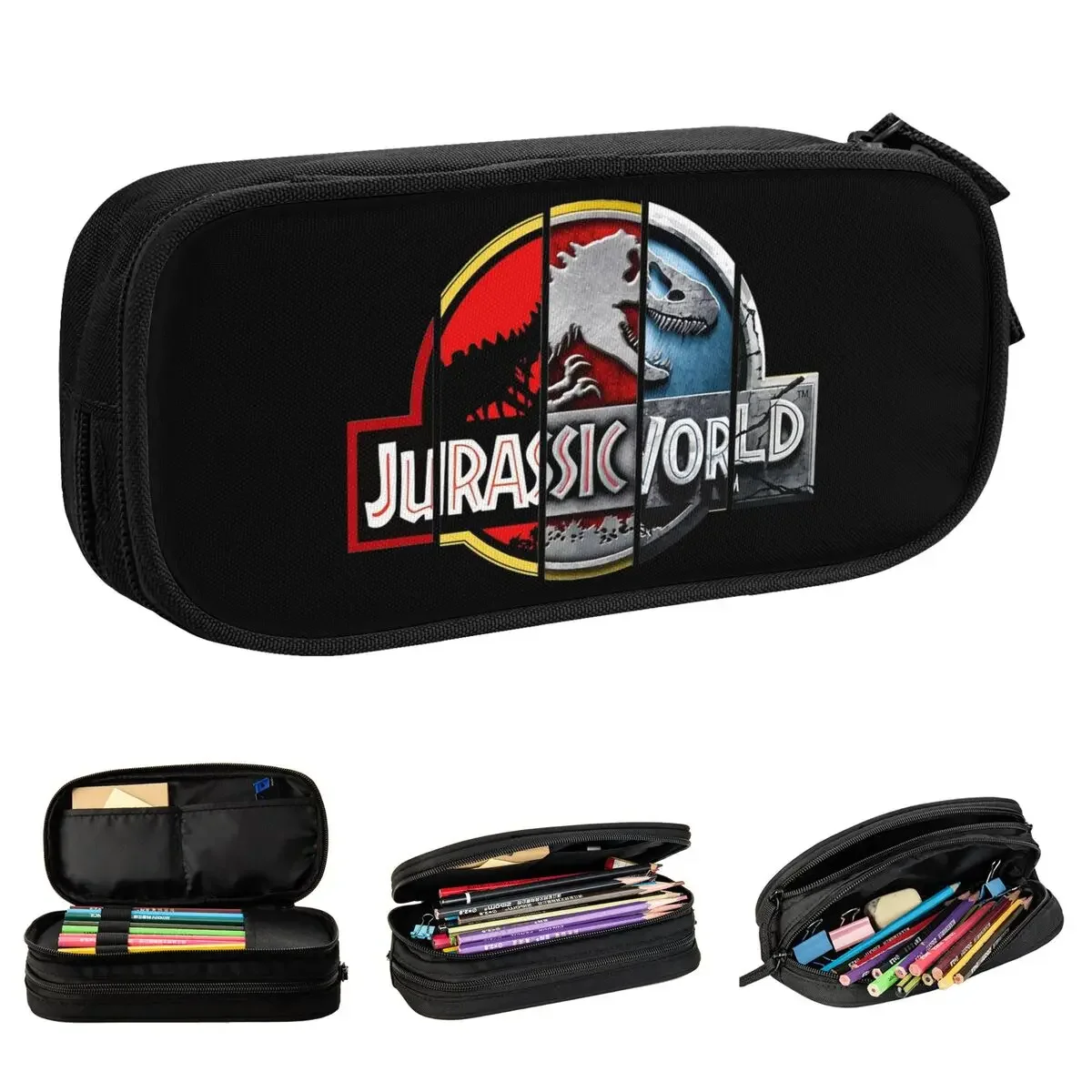

Fun Jurassics Park Pencil Cases Jurassics World Dinosaur Pencil Box Pen Holder for Student Bag School Supplies Zipper Stationery