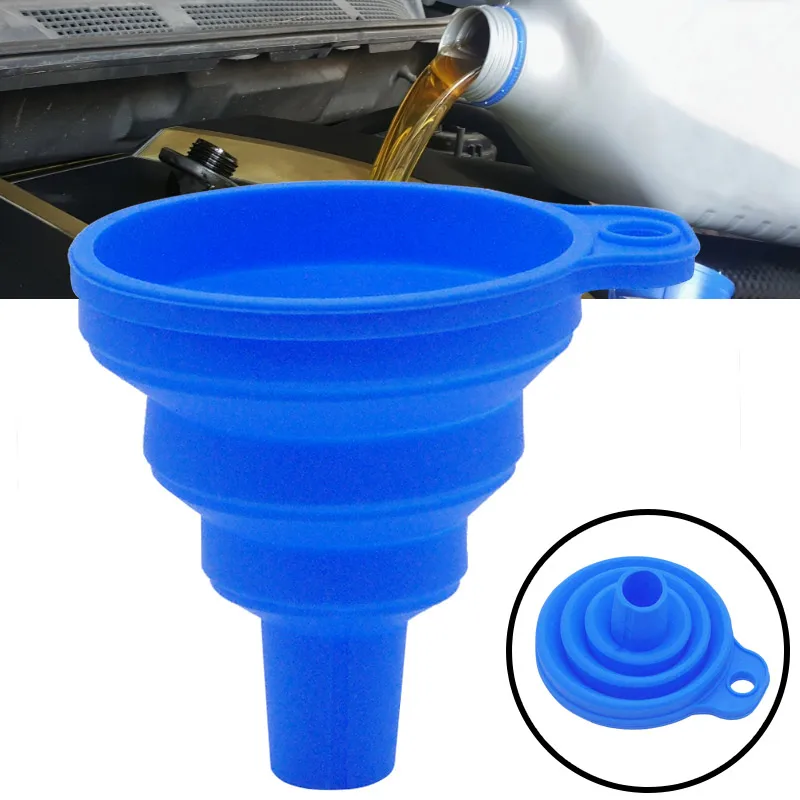 Engine Funnel Car Universal Silicone Liquid Funnel Washer Fluid Change Foldable Portable Auto Engine Oil Petrol Change Funnel