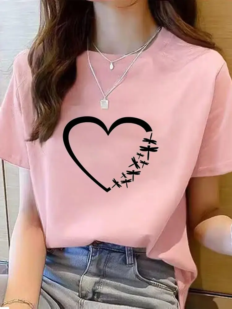 Dragonfly Lovely Trend Cute Clothing Graphic T-shirt Tee Top Fashion Summer O-neck Print Short Sleeve T Shirt Women Clothes