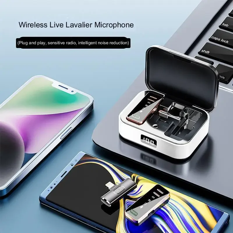 Wireless Lavalier Microphone For IPhone/Android/Laptop/GoPro Plug-Play Lapel Mic Wireless For Video Recording  Interview Tiktok
