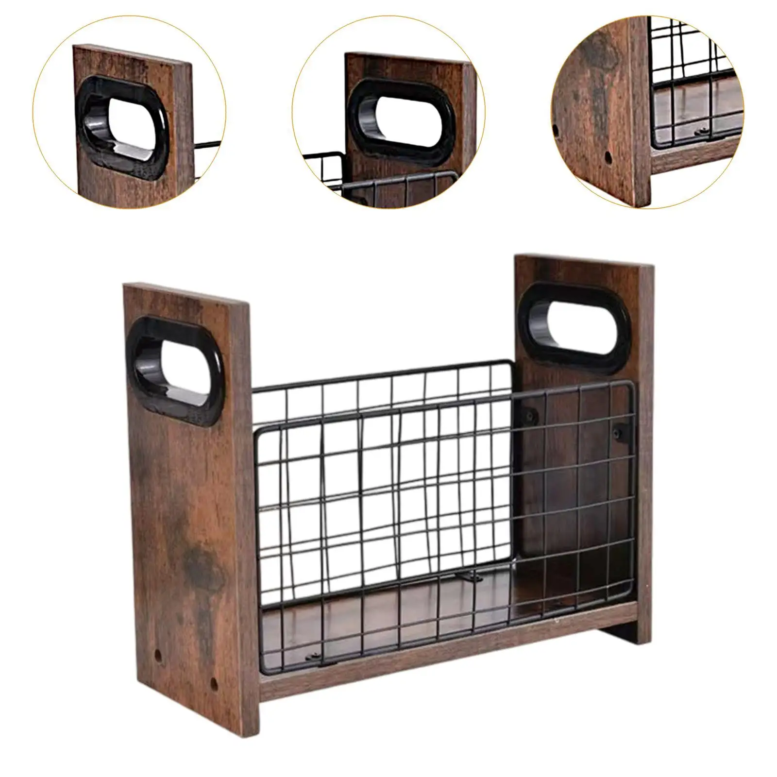 Magazine Storage Rack Wood Practical Vinyl Album Organizer Tabletop Magazine Organizer for Comics Letters Books Novels Bedroom