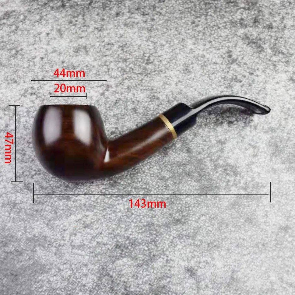 Handmade 14.5cm Length Classic Bent Wooden Smoking Pipe With Beautiful Carve Patterns Smoking Tobacco Dry Herb Pipes