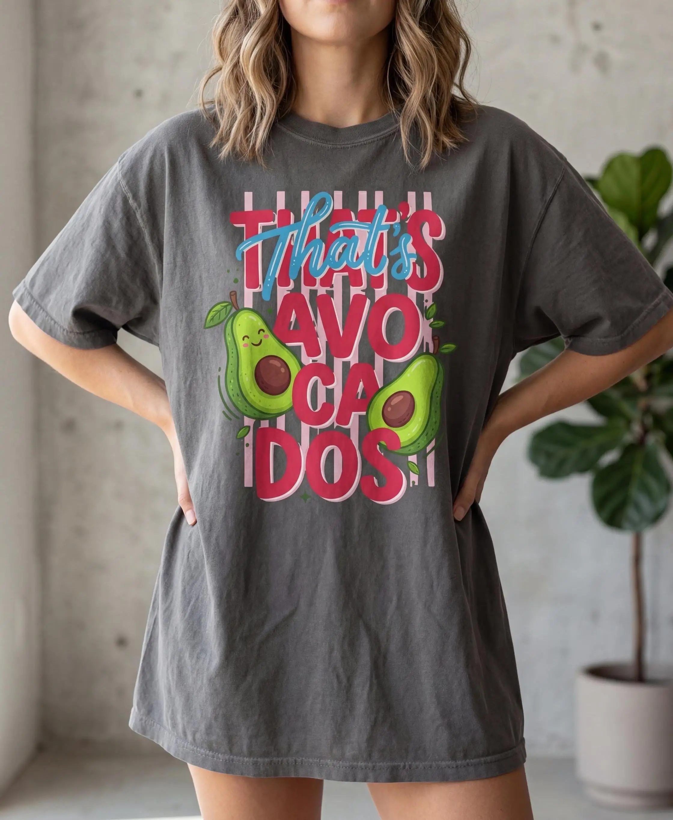 

Plus Size Summer Women's Vintage That's Avocados T-Shirt Cotton Breathable Stylish Versatile Street Style Oversized