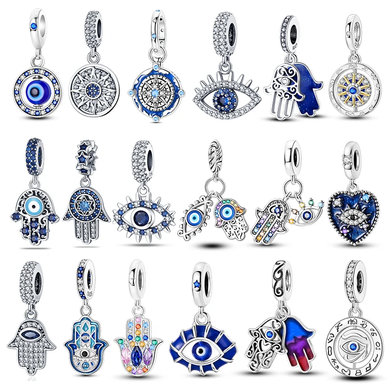 

Hot Sale Charms 925 Silver Demon Eye Hand Series Charms Beads Fits 3mm Original Bracelet For Women DIY Fine Jewelry Gifts Making