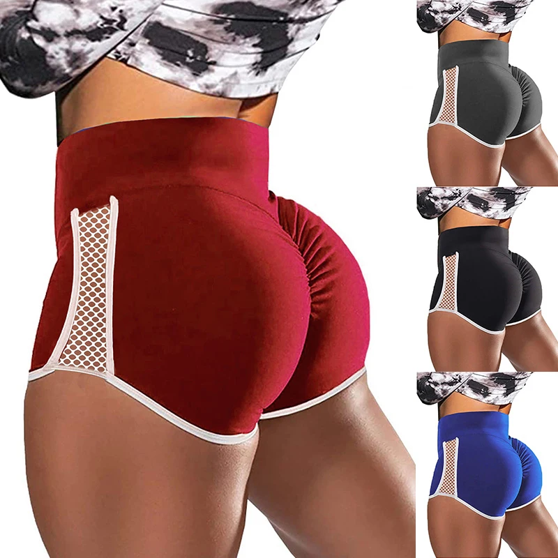 Summer Sport Shorts Women's Push Up Short High Waist Elastic Seamless Fitness Running Shorts Lady Training Gym Tights Short