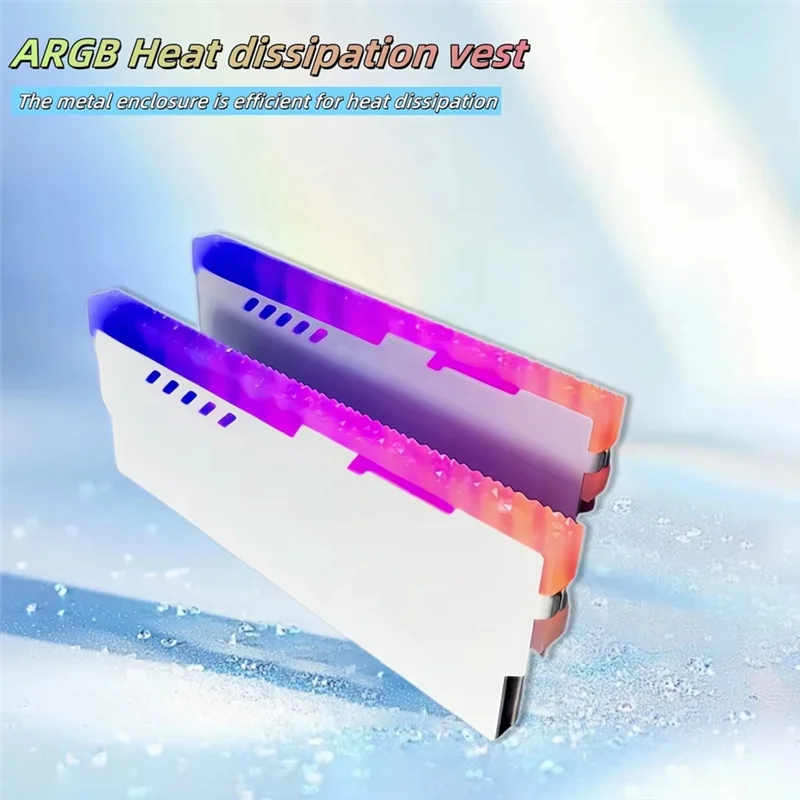 A15Q-Memory Module Cooling Vest In Aluminum With ARGB Lights, Desktop Heat Dissipation Enhancer