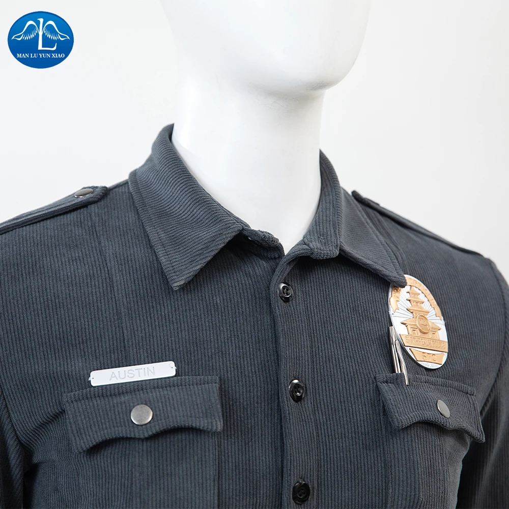 لعبة مورتال كومبات 1 دور T 1000 أزياء تنكرية للرجال بدلة سوداء مصنوعة يدويًا أزياء الهالوين للرجال