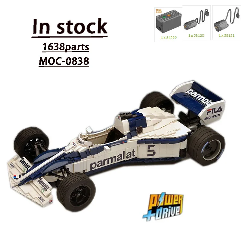 

MOC-0838Iconic F1BT52 Спортивный автомобиль Строительный блок Модель1638Детали MOC Креативные подарки для мальчиков Детские игрушки из строительных блоков на день рождения
