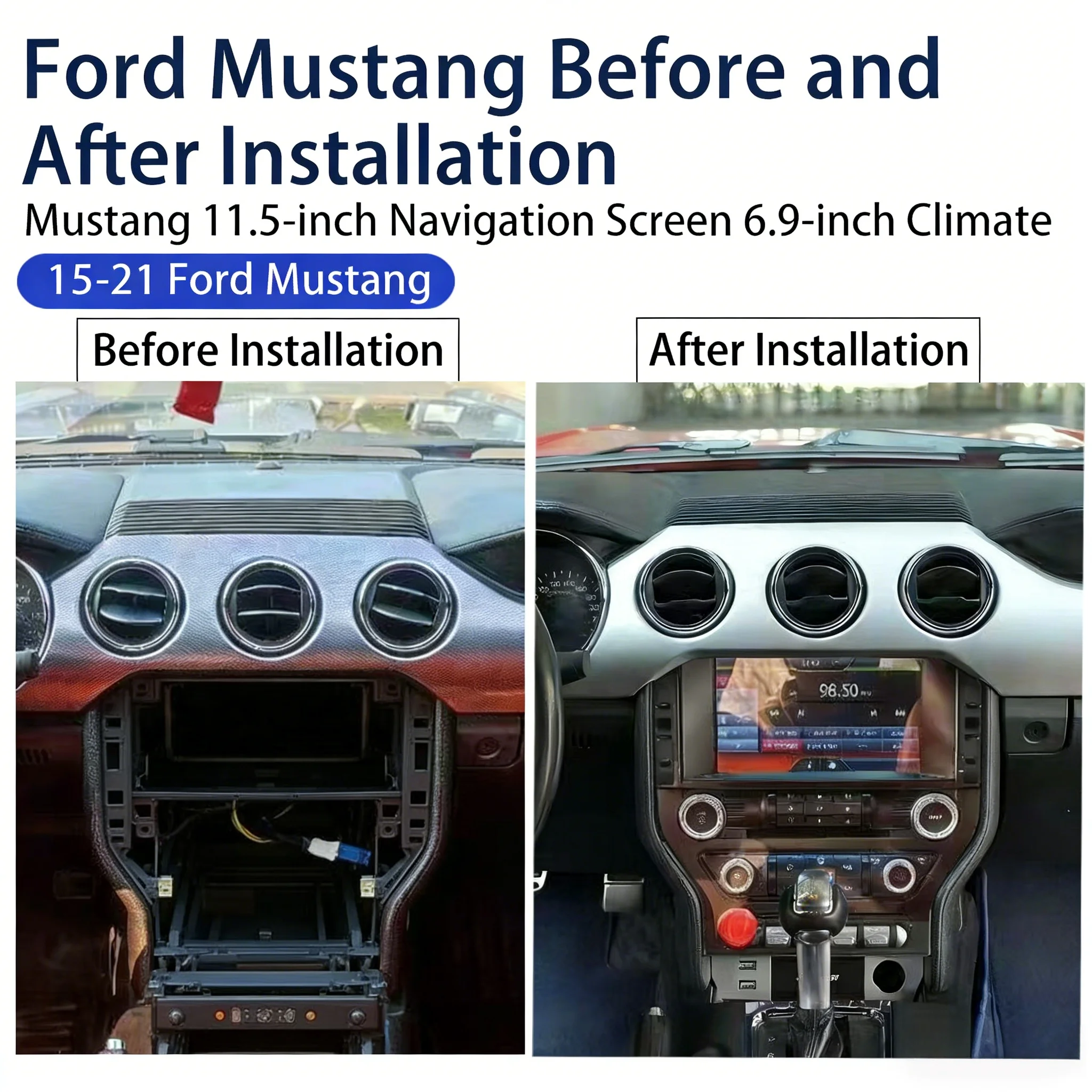 

Android 13 Car Radio Stereo For Ford Mustang 2015-2022 Bluetooth GPS Navigation Multimedia Player Head Unit