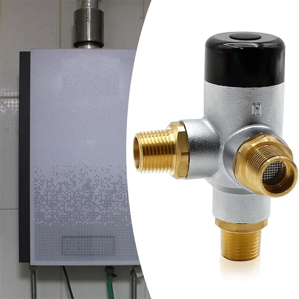 1pc Brass 90029 Mixing Valve Replacement For RV Water Heater 10 Gallon Anti Scald Temperature Control Plumbing Fixture