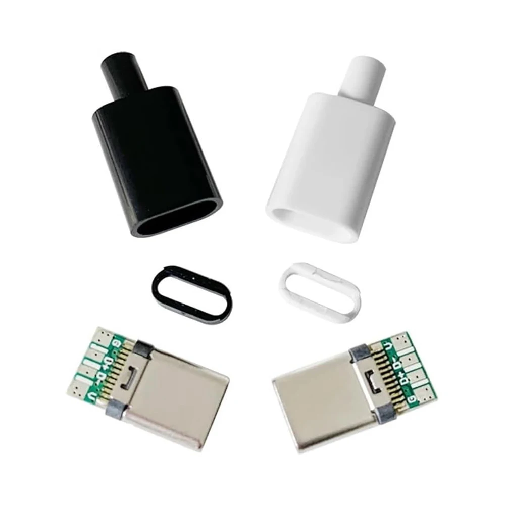 20PCS USB 3.1 Type C Connector 24 Pins Male Plug Socket Receptacle Adapter to Solder Wire & Cable 24P PCB Board Support Module