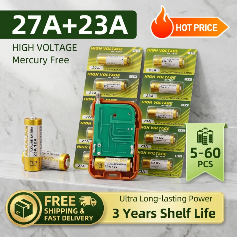 12V Alkaline Battery 23A 27A L1028 E23A MN21 for Doorbell Remote Control Toy, Long Lasting 12 Volt  Set 5-60PCS