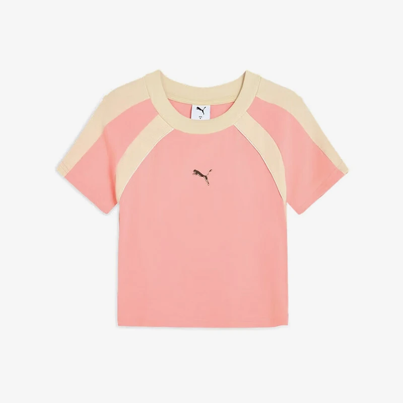 Puma Authentic Summer Style Women's Back Hollow-Out Slim-Fit Patchwork Short Sleeve 633249-18
