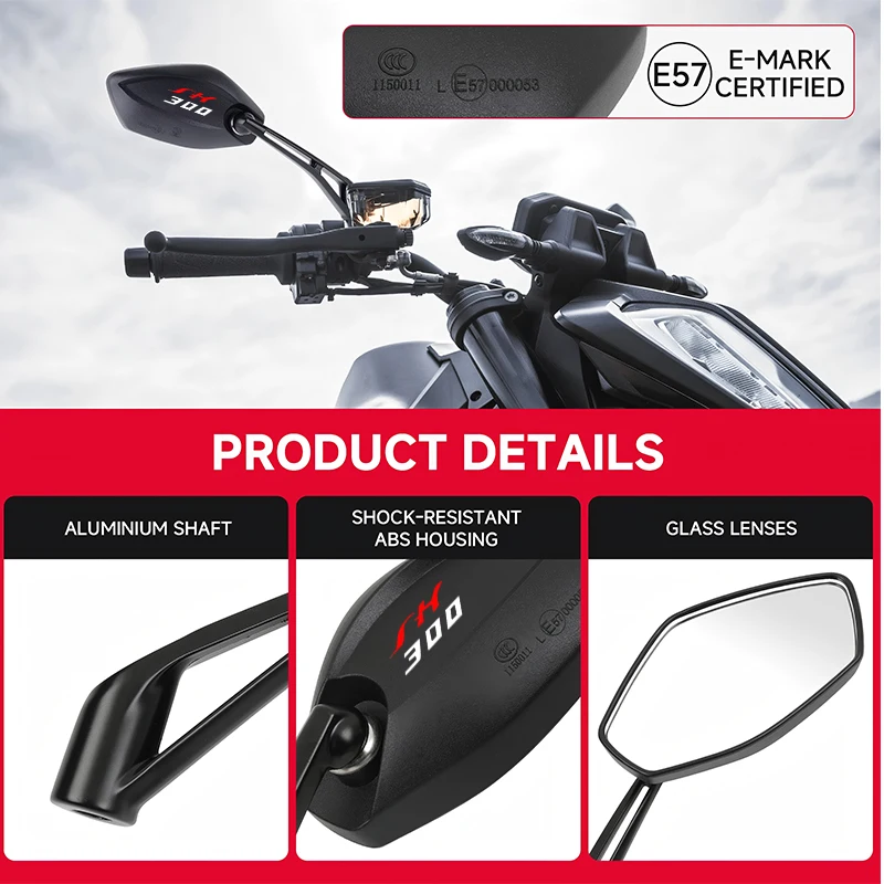 Motorcycle Rearview Mirror HD Wide-Angle 360° Rotating Handlebar Mount For HONDA SH125 SH125i SH300 SH300i SH 125 150i SH 300 view 5