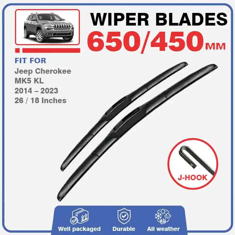 For Jeep Cherokee KL MK5 2014 - 2023 Sport Limited Trailhawk X Overland Altitude Front Wiper Blades Set Windscreen Accessories