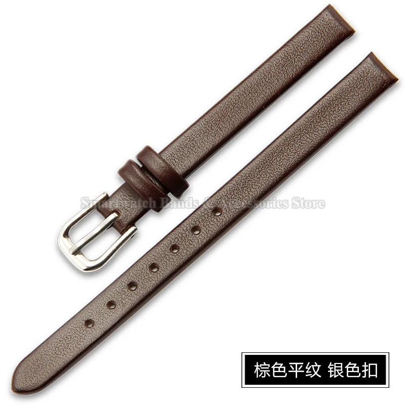 Leather Watch Strap 6mm 8mm 10mm 12mm 13mm 14mm 16mm 17mm for Men Women Universal Soft Wrist Band Ultra Thin Bracelet Pin Clasp