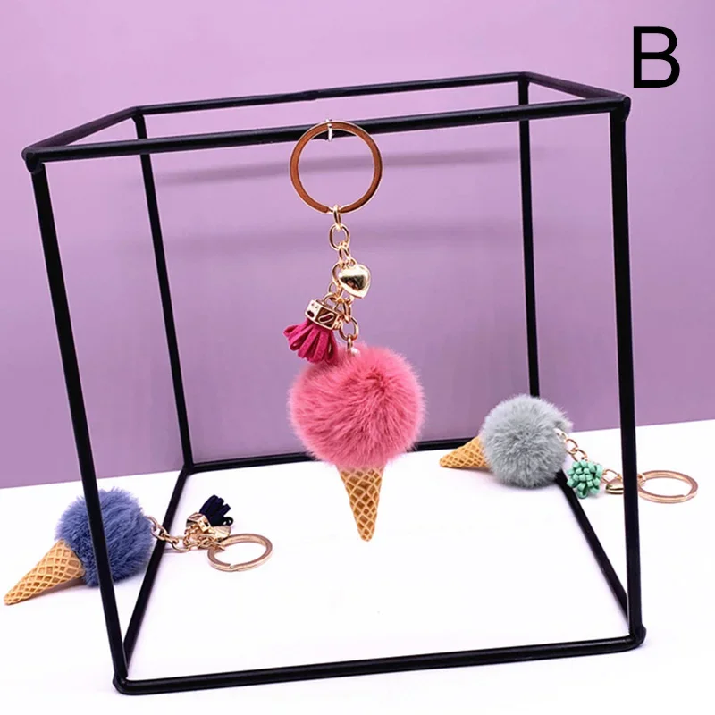 Ice Cream Plush Keychains for Bags and Accessories